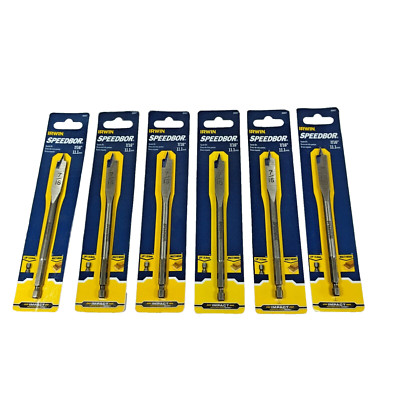 6 Pack Irwin 7/16'' x 6'' Long Spade Paddle Flat Drill Bit Speedbor Impact 88807