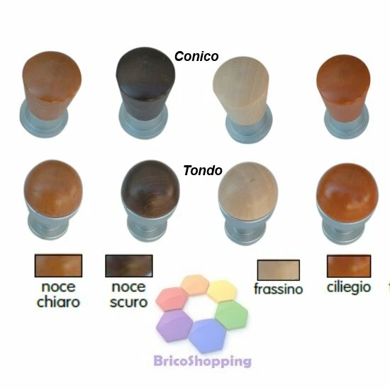 A.CAPALDO Pomelli Per Mobili Cassetti Armadi Pomi In Legno Ciliegio Noce Tondo Conico Pome