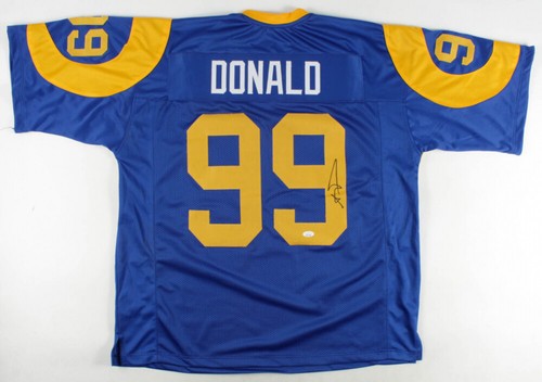 Camiseta deportiva firmada por Aaron Donald de los Rams de Los Ángeles (JSA de autenticidad) 7xPro tazón ala defensiva - Imagen 1 de 7