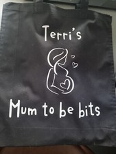 Personalised Mum To Be bag 100% Cotton. Re-usable.