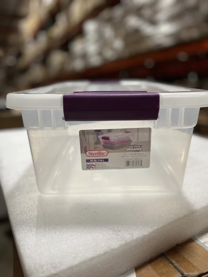 STERILITE 17531712 15-Quart ClearView Latch Box Storage Tote Containers - Image 4 of 4