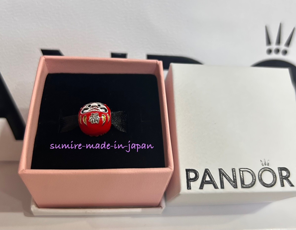 PANDORA Red Daruma Doll Charm Sterling Silver Enamel Authentic New
