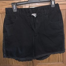 Vintage Que Pasa Black Shorts with Crocheted Sides, Size 7/8 -- Super Cute 