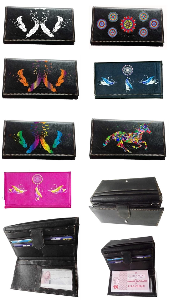 SYL'LA Compagnon Porte Chequier Portefeuille Porte carte Porte monnaie Plume