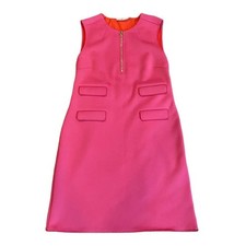 Tory Burch Courtney Barbie Pink Dress Women's Size M Sleeveless with Zip Front