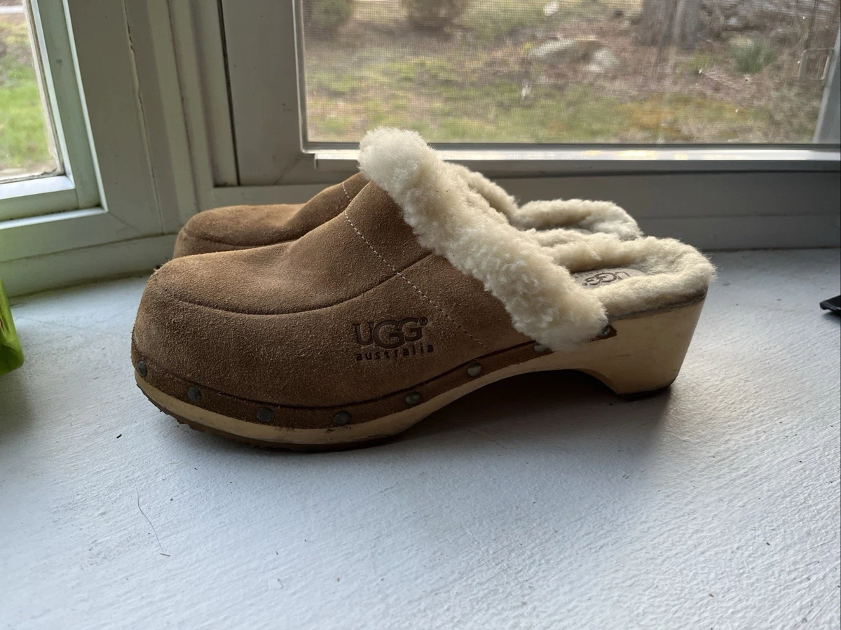UGG Australia Men 9 Midtown Black Leather Sheepskin Lined Clogs Mule 5348 UGG Men main image 4
