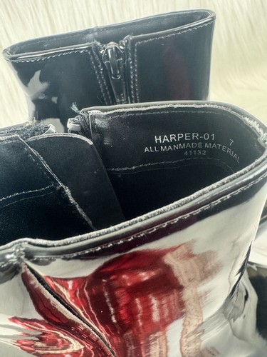 Women's Bamboo Harper Pointed Toe Faux Patent Leather Ankle Bootie Black Sz 8.5 - Picture 8 of 11