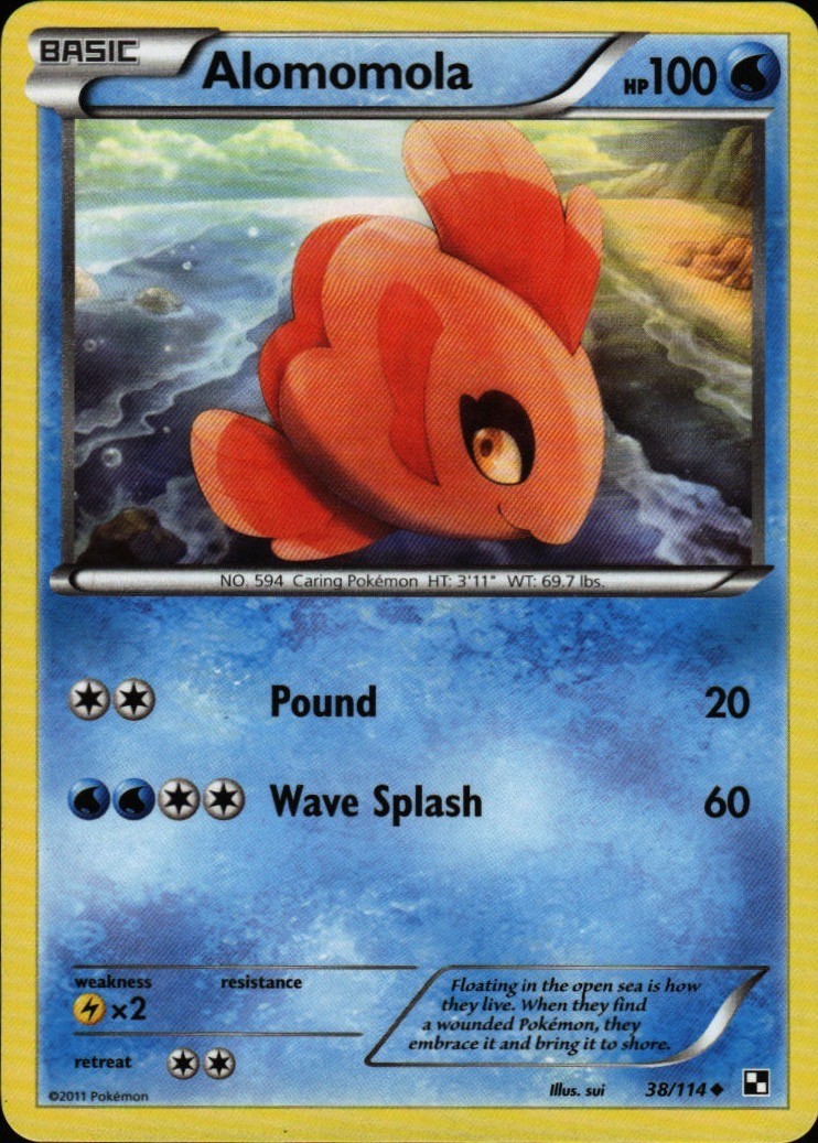 Pokemon TCG Card: Alomomola (38) Uncommon Water Normal Black and White BLW 38/11
