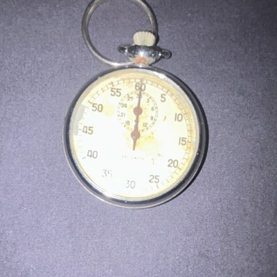 Security Mechanical Metal Stopwatch Silver Tone