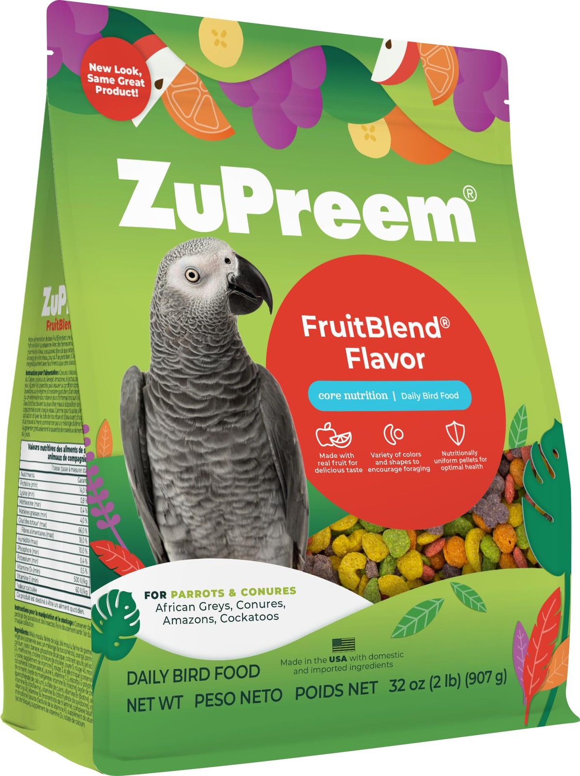 Zupreem Fruit Blend Food, Medium Size, 907G, For Medium-Size
