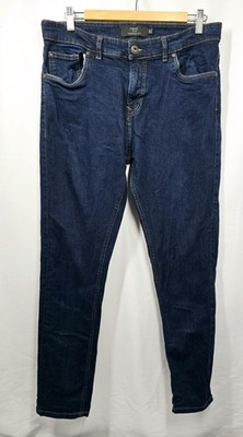 Next Herren Tapered Slim Fit Jeans Denim Blau Größe W34 L31