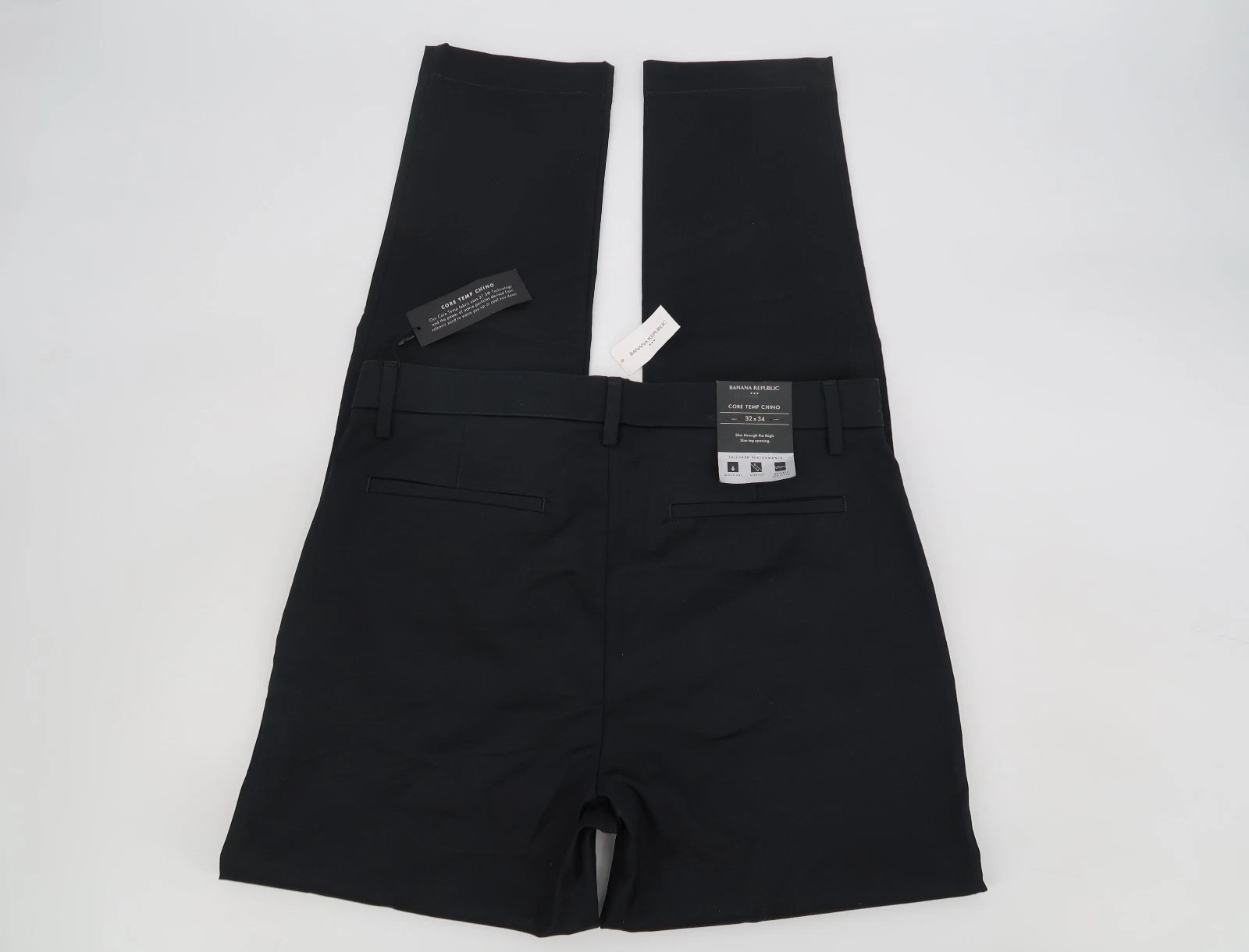 Banana Republic Mens Core Temp Chino Slim Fit Black Pants 32x34 Tailored NWT