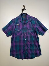 Rock Creek Ranch Mens Pearl Snap Plaid Cowboy Rodeo Western Shirt Sz 16 US Large