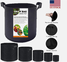 Black Round Fabric Grow Pots Aeration Plant P...