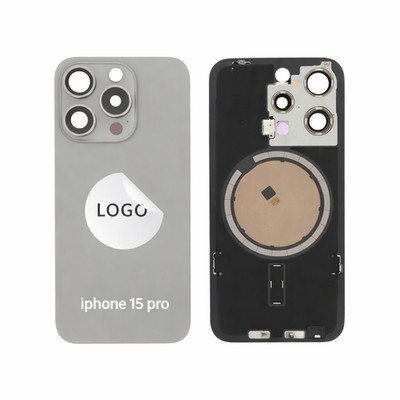 iPhone 15 Pro Akkudeckel Rückseite Magsafe Backcover Natürliches Titan