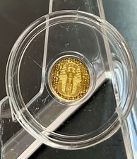 1/200 OZ MONARCH EGYPTIAN KING TUT .9999 FINE GOLD ROUND IN SEALED CAPSULE BU