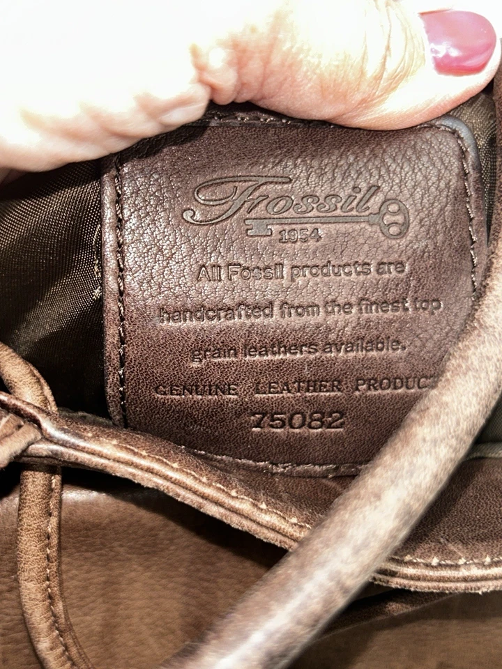 Cartera Bandolera Fossil 1954 De Colección Cuero Genuino Cordón Marrón Camel Foto 4 de 4