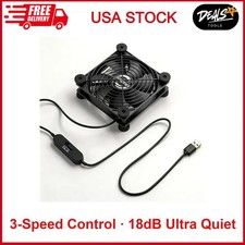 120mm USB Computer Cooling Fan 5V 12V, 3-Speed 18dB Quiet For DVR Router Cabinet