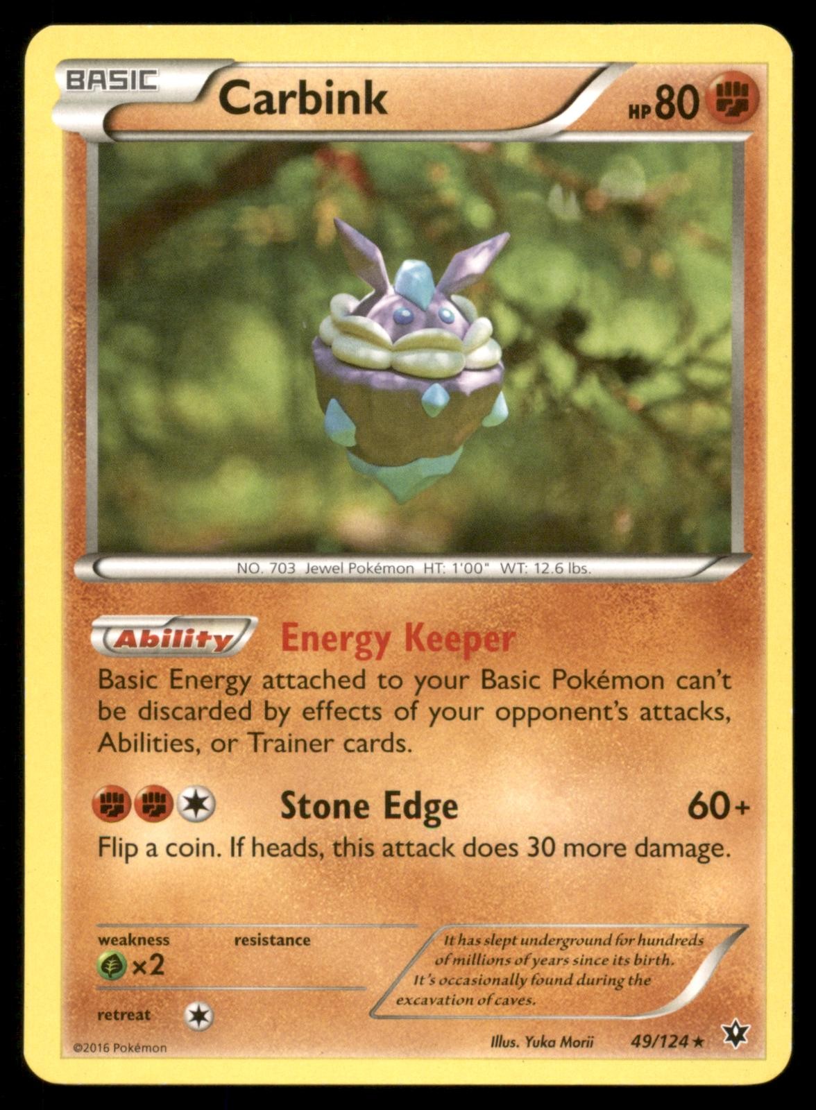 Carbink 49/124 Rare Fates Collide Pokemon Moderately Played
