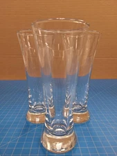 3 Tapered Pilsner Glasses Set Tall Beer Glass Barware Drinkware 7.75 inch Height