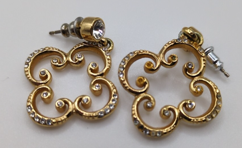 Brighton Toledo Post Earrings with Silver Crystals