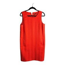 Tommy Hilfiger Orange Sleeveless Sheath Dress Pocket Detail Size 12