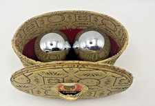 Vintage Chinese Baoding Balls Stress Relief Health Therapy In Box Shou Xing