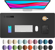 Leather Desk Pad Protector,Mouse Pad,Office Desk Mat, Non-Slip PU Leather Desk