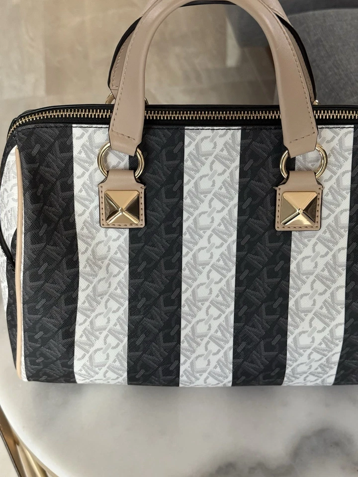 Cartera Michael Kors Grayson Mediana de Lona Signature Marrón Multi $298 Nueva con Etiquetas Foto 4 de 4