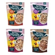 Seven Sundays Muesli Cereal Variety Pack - 4 Count 12 Oz Bag - Certified Glut...