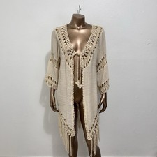 Roommates Open Front Kimono Size XL Flower Child Crochet Boho Hippie Whimsical