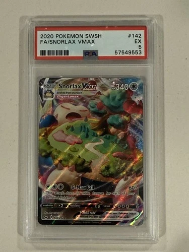 Pokemon Snorlax VMAX Sword & Shield Full Art #142 PSA 5