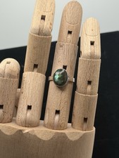 Signed Simple Sterling Silver Bezel Set Labradorite Ring size 7