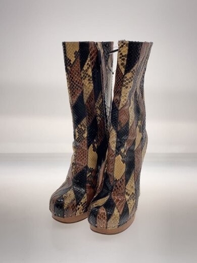 PRADA Python Leather Patchwork Boots/ Long Boots/… - image 2