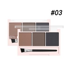 3 Color Brow Powder Kit Long Lasting Eyebrow Palette with Brush