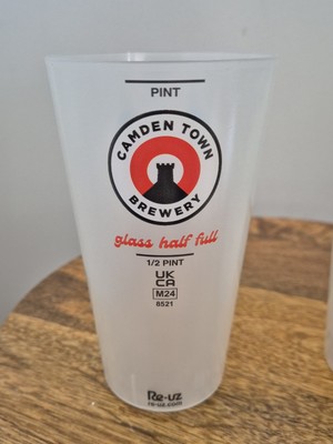 Camden Town Brauerei Pint wiederverwendbarer Plastikbecher, neu M24 PERFEKT FÜR PARTYS X 12