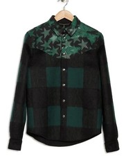 Valentino Mens Check Star Flannel Jacket Sz 44/M NWT 3150