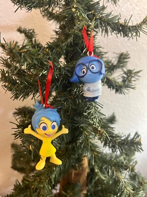 Disney 100 Years Christmas Ornament Pair Inside Out Joy and Sadness