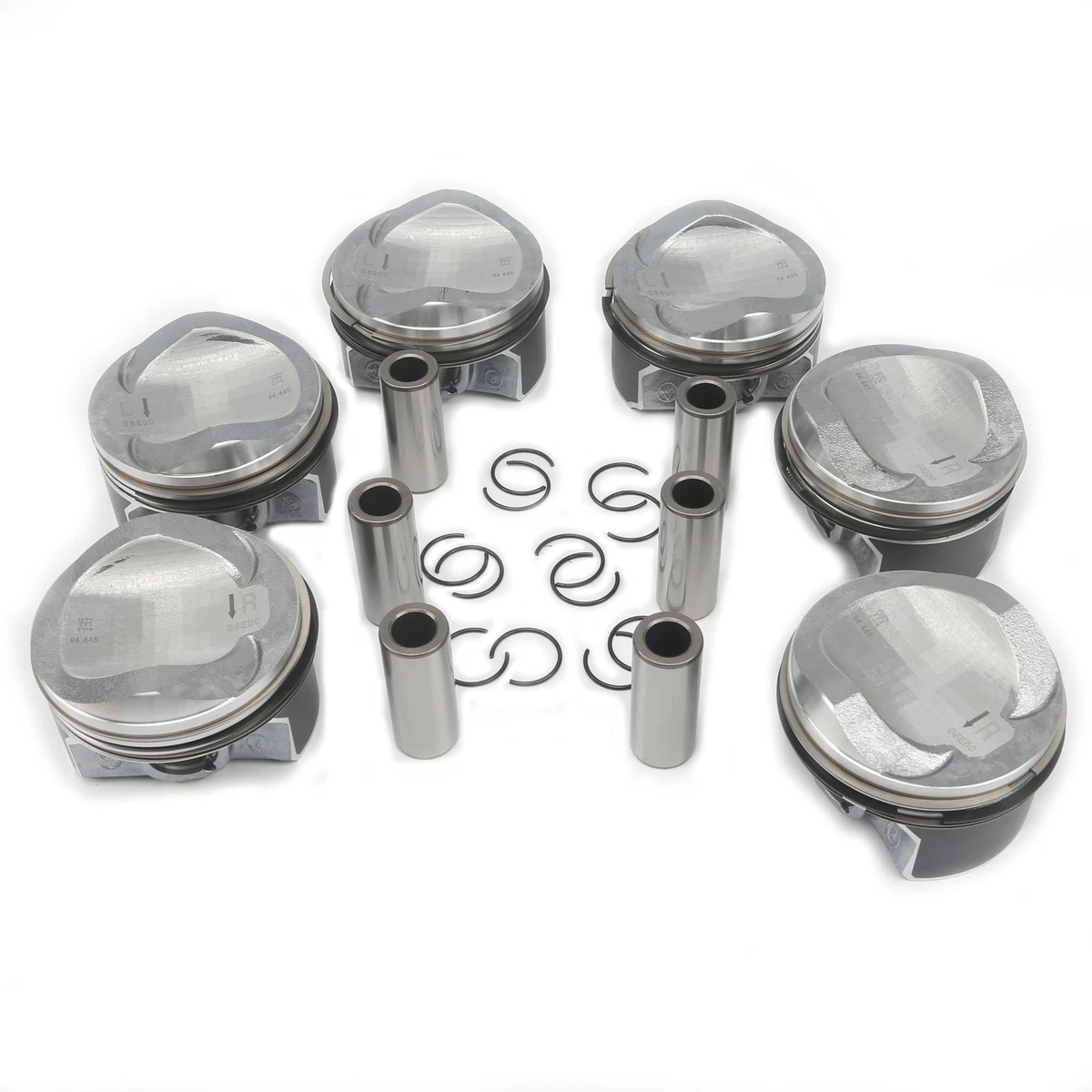 6Pcs 3.0T Pistons & Rings Set 06E107065DS 06E107066DS For