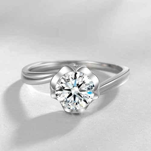 Anillo de compromiso hecho a mano corte redondo de 1,5 quilates AAA CIRCONITA 925 plata regalo para mujer talla 4-9 - Imagen 12 de 16