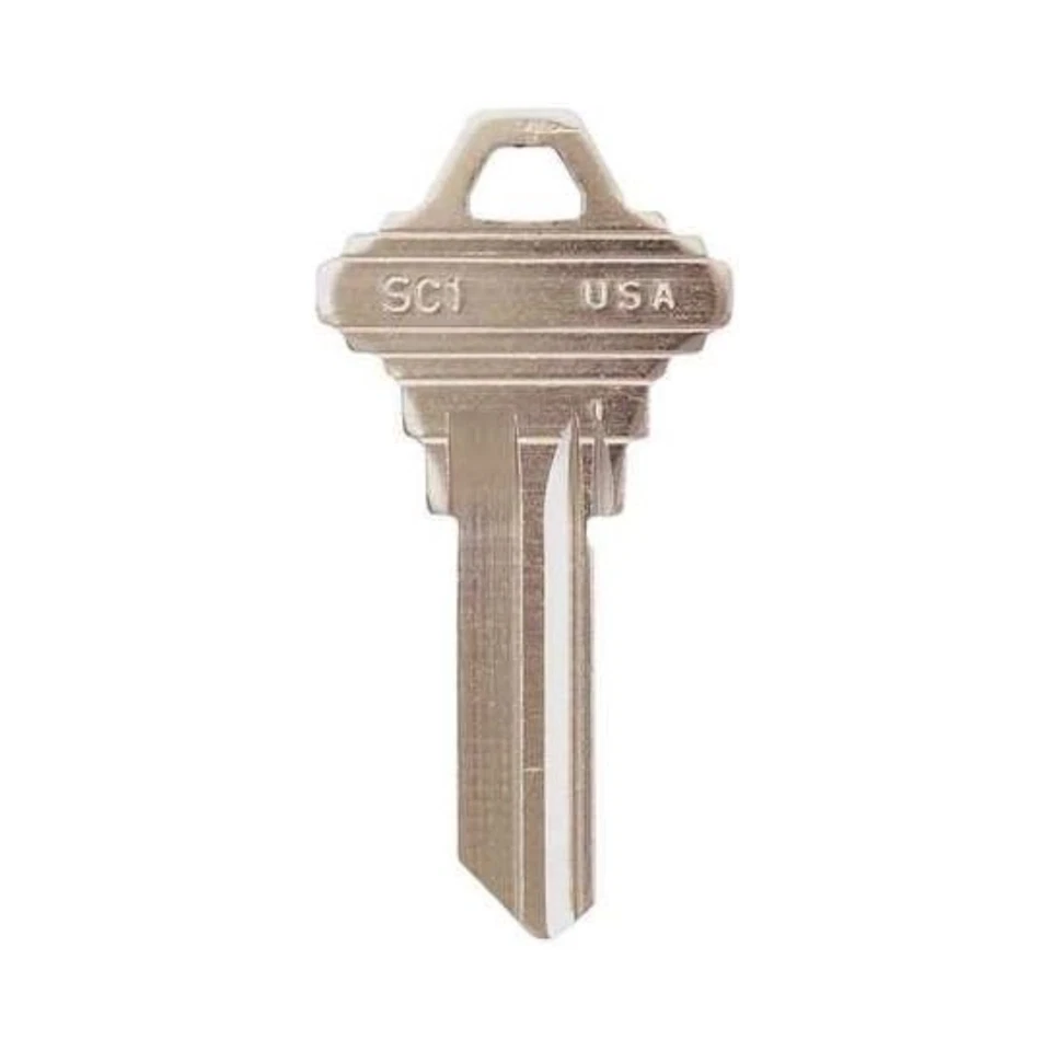 SC1 Key Blanks (10 Pack) Brass Compatible with ILCO Schlage - Image 2 of 3