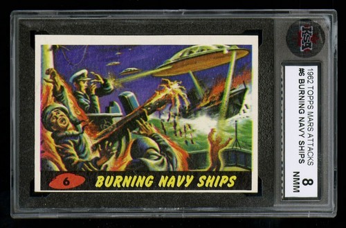 1962 Topps Mars Attacks #6 Burning Navy Ships — KSA 8