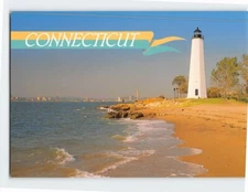 Postcard Lighthouse at East Haven Long Island Sound Connecticut USA