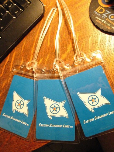 Eastern Steamship Lines Luggage Tags - Repurposed Vintage Playing Cards Set (3)
