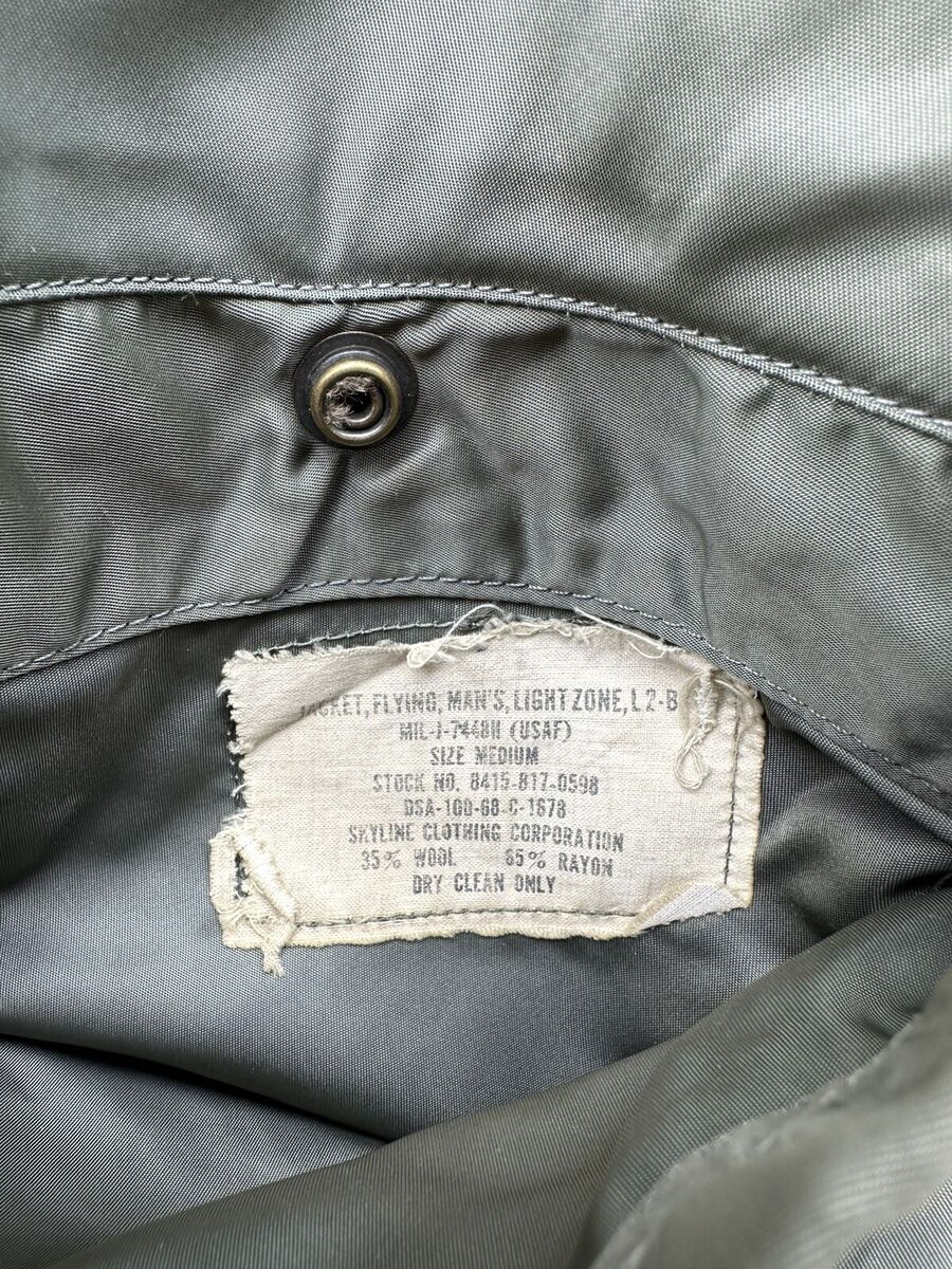 1968 Vtg USAF L-2B Flight Jacket MIL-J-7448H sz MEDIUM Air 1968 Vtg USAF L-2B Flight Jacket MIL-J-7448H sz MEDIUM Air