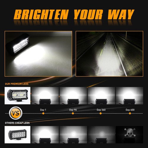 2x 7 pulgadas 900W LED Luces de Trabajo Barra Combo Vainas Lámpara Antiniebla Offroad Conducción Camiones SUV - Imagen 4 de 10