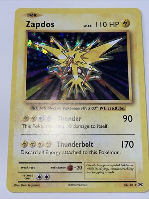 Zapdos Holo XY Evolutions 42/108 Pokémon 2016 | eBay