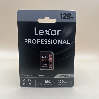 Lexar Professional SILVER 128GB SDXC Memory Card Class 10 UHS-I