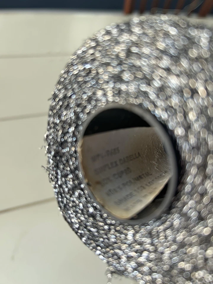Metallic rayon/poly yarn by Darella, cone, black/gray/silver, made in Italy - Image 4 of 4