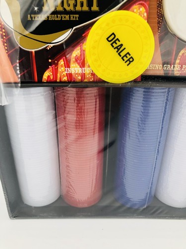 Poker Night A Texas Hold'em Kit The All In One 2 Card Set Cards Chips Coasters - Picture 4 of 4